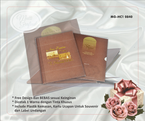 Cetak Undangan Hardcover 1 Warna 15x20cm